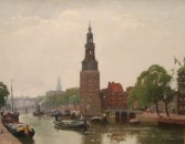 Stadsgezicht Amsterdam met Montelbaanstoren