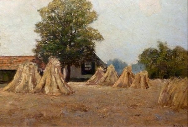 Jacob (J.J.) Doeser - Boerderij met korenschoven