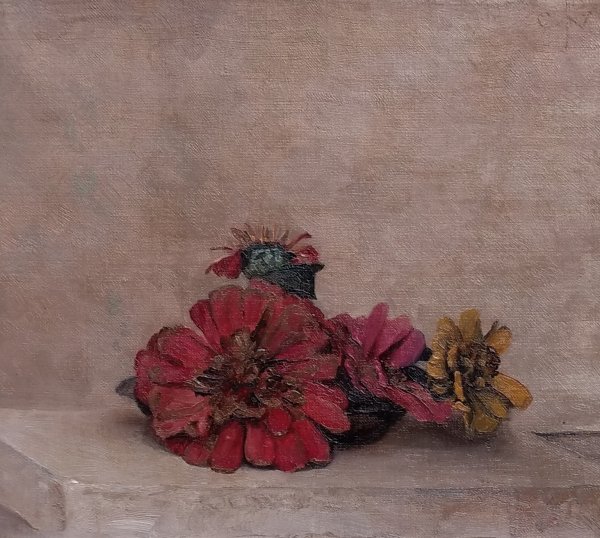 Coenraad Nachenius - Stilleven met liggende bloemen