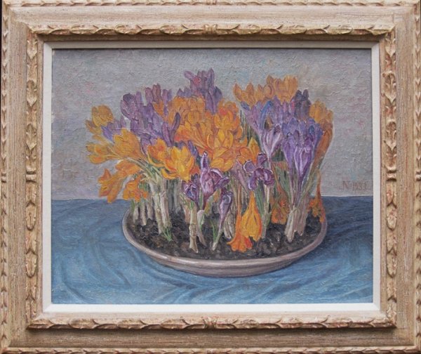 Jacob Nieweg - Crocussen in platte schaal