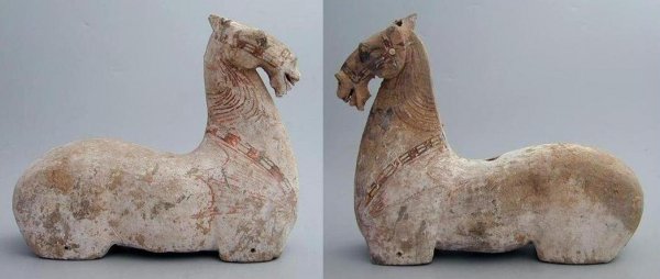 Chinese Archeologie - 2 Shandong Horses Met Oxford TL test (verkocht)