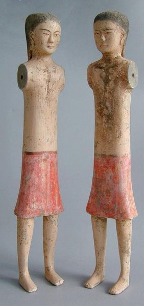 Chinese Archeologie - 2 Han Dynastie stickgirls Met TL test