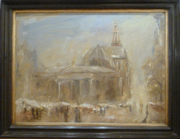 Willem Veerman - Vismarkt met Korenbeurs en A-kerk Groningen