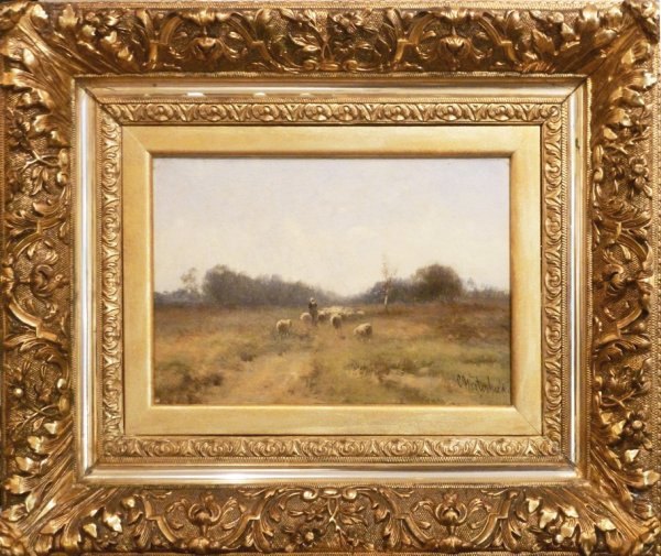 Cornelis Westerbeek - Herder met schapen op de heide
