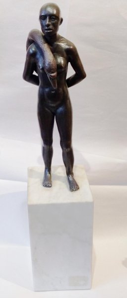 Els van Westerloo - Vrouw met zwaan (brons)